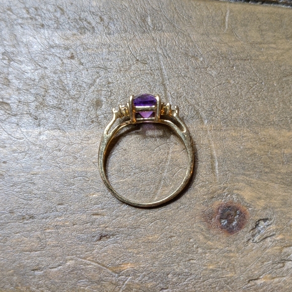 Emerald Cut Amethyst w/Diamonds - Picture 5 of 5